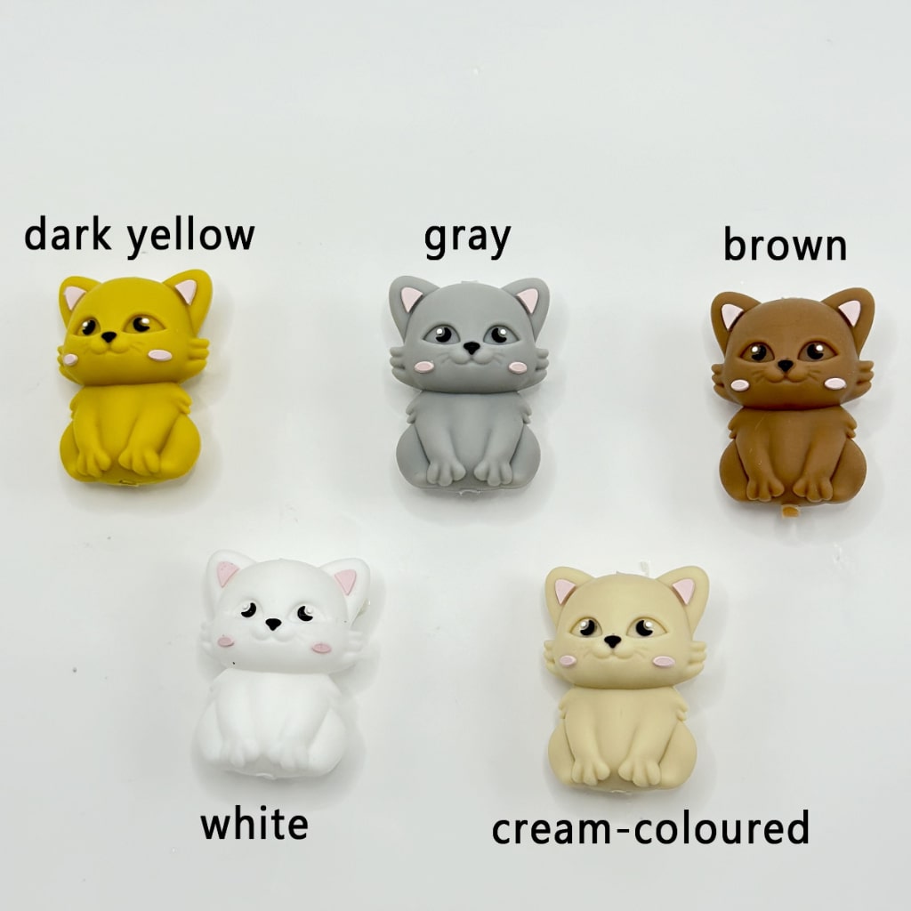 3D Cute Mini Adorable Kitten Cats Silicone Focal Beads