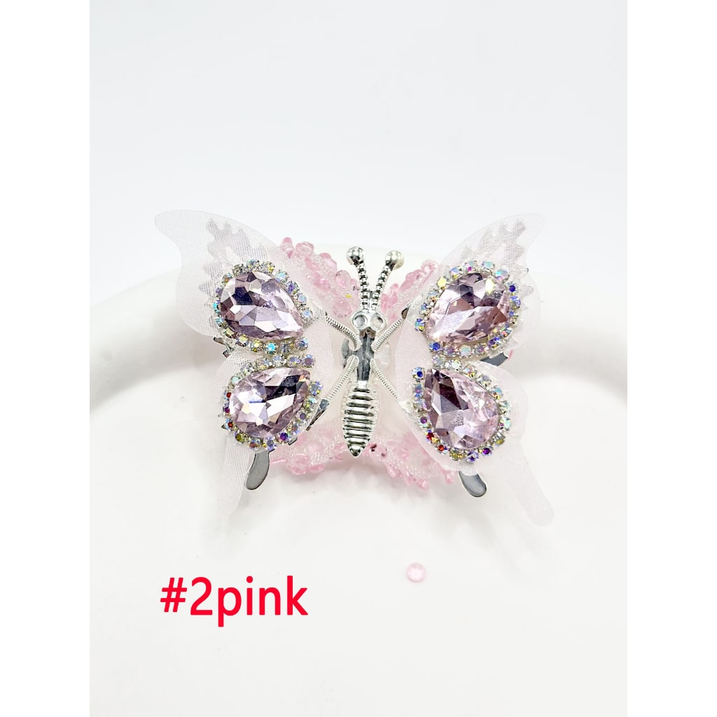 Alloy Wings Diamond Shape Rhinestone with Sugar Butterfly, Around 48*35MM