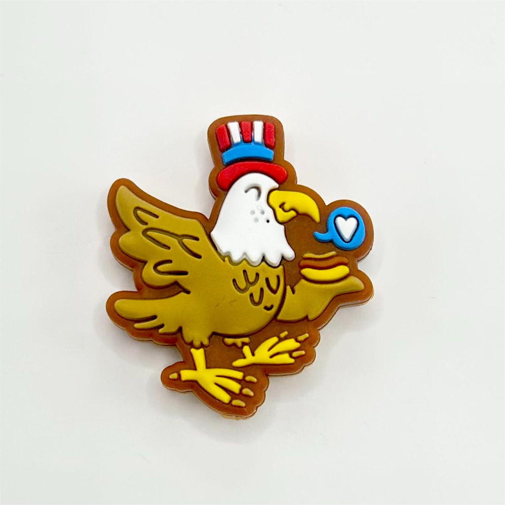 National Flag Hat with American Bald Bird Team Silicone Focal Beads