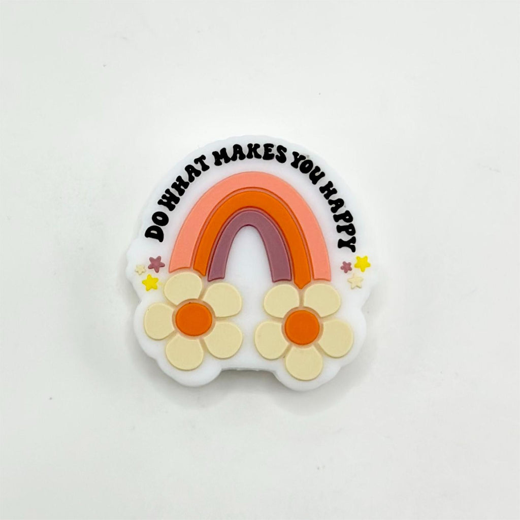 Rainbow Bridge and Flowers, Do What Makes You Happy Stars Silicone Focal Beads