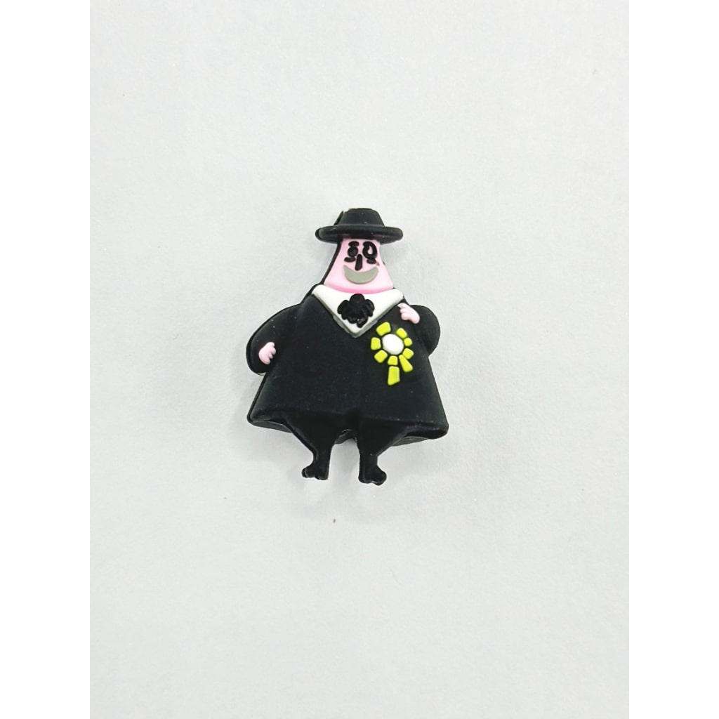 A Gentleman 3D in Black Suit Hat Silicone Focal Beads