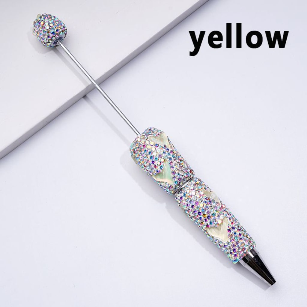 Beadable Clay Pens with Colorful Fishtails Mini AB Rhinestones Covered the Entire Pen