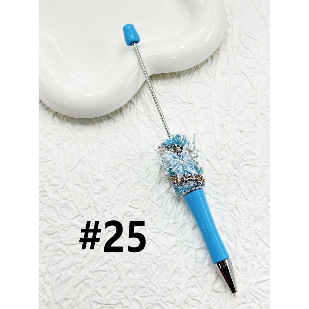 Shiny Butterflies Cute Flowers Clear Rhinestones Chains Solid Color Beadable Pens Clear Sugar