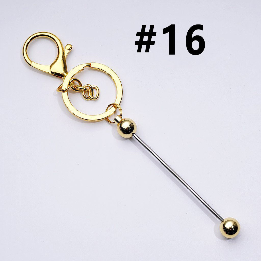Bar and Lobster Clasp, with Clearance Sale for Beadable Metal Keychain Around 152MM Long (The Bottom Ball is Classic Round Ball Style)