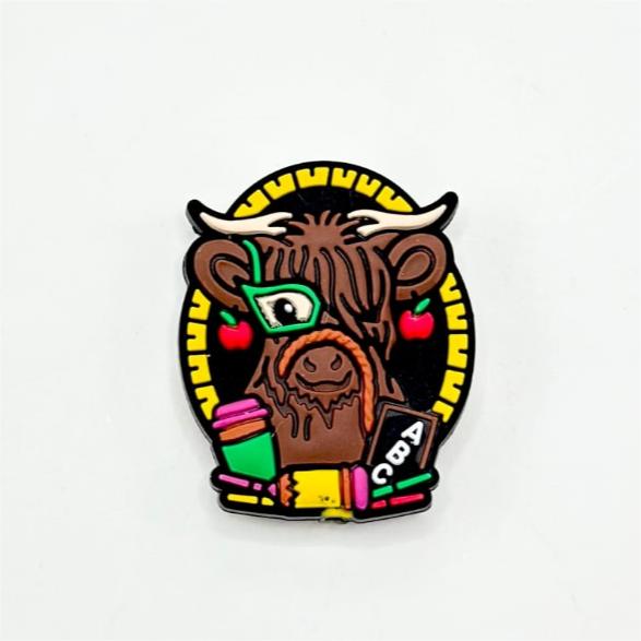 Bull Ox Gives a Lesson Teacher A Highland Cow Silicone Focal Beads