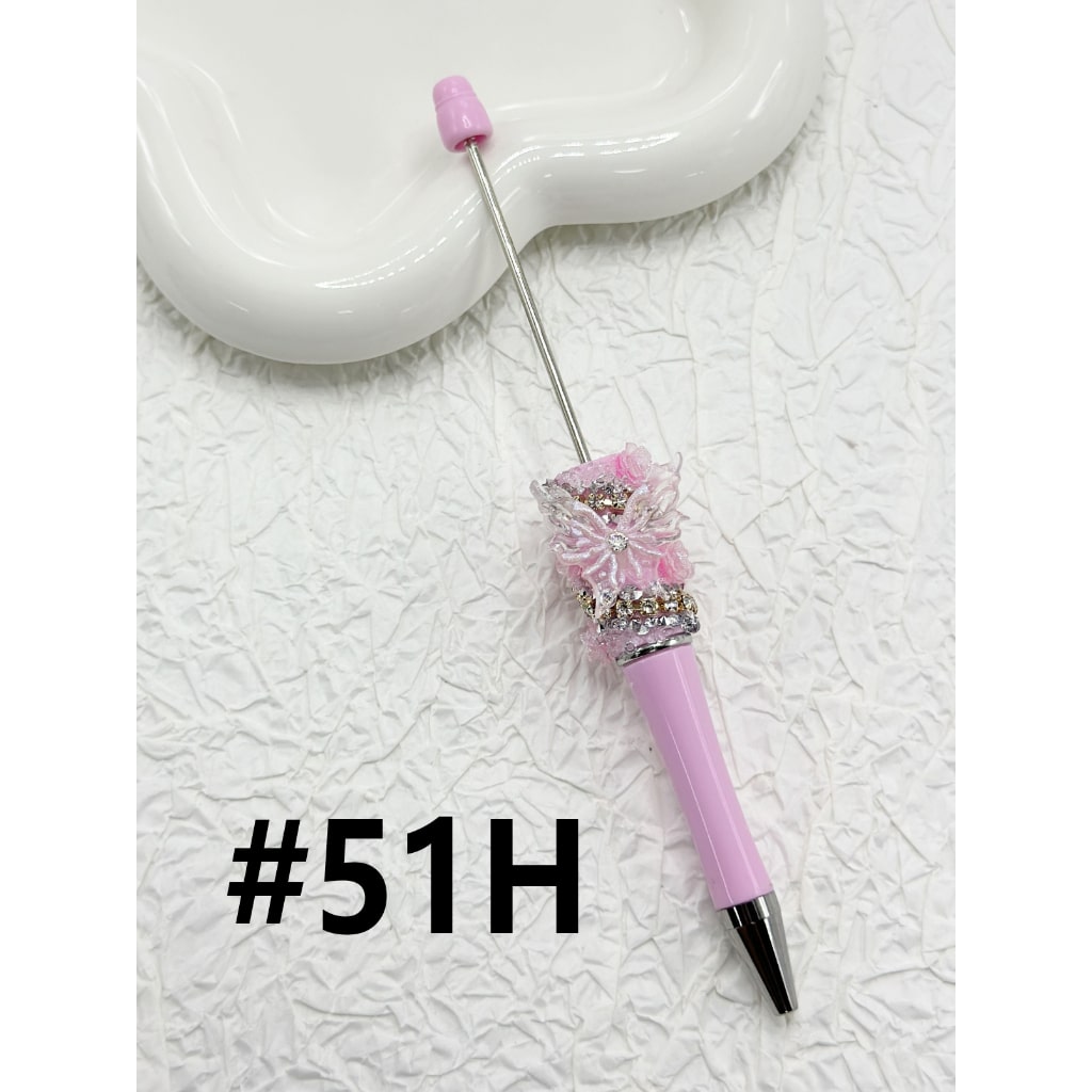 Shiny Butterflies Cute Flowers Clear Rhinestones Chains Solid Color Beadable Pens Clear Sugar
