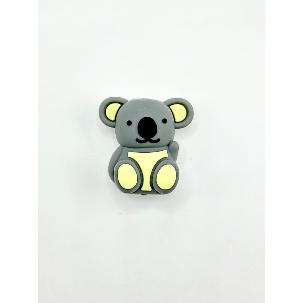 3D Cute Little Koala Lover Silicone Focal Beads