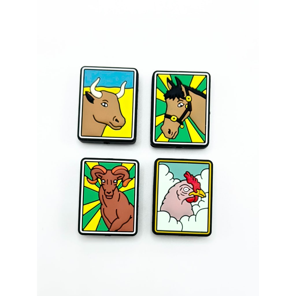 Rectangle Animals Series Silicone Focal Beads