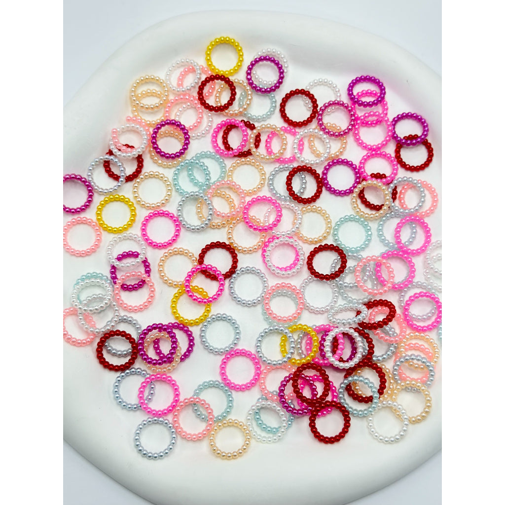 Spacer Pearl Acrylic Beads in Solid Colors, Random Mix, 14MM