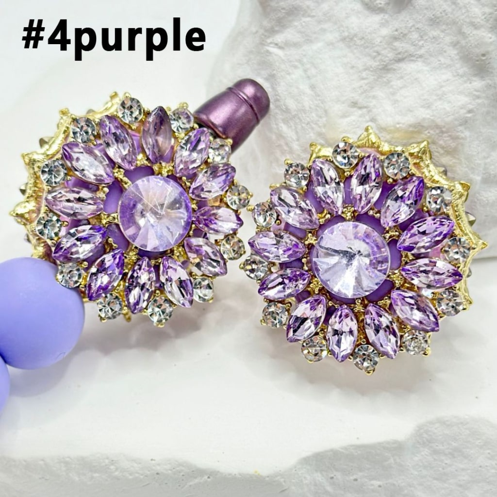 Bling Bling Exquisite Gold Alloy Sunflower with Shiny Multi-Color Rhinestones, Oval Pearls, and Clay Beads, Around 32MM