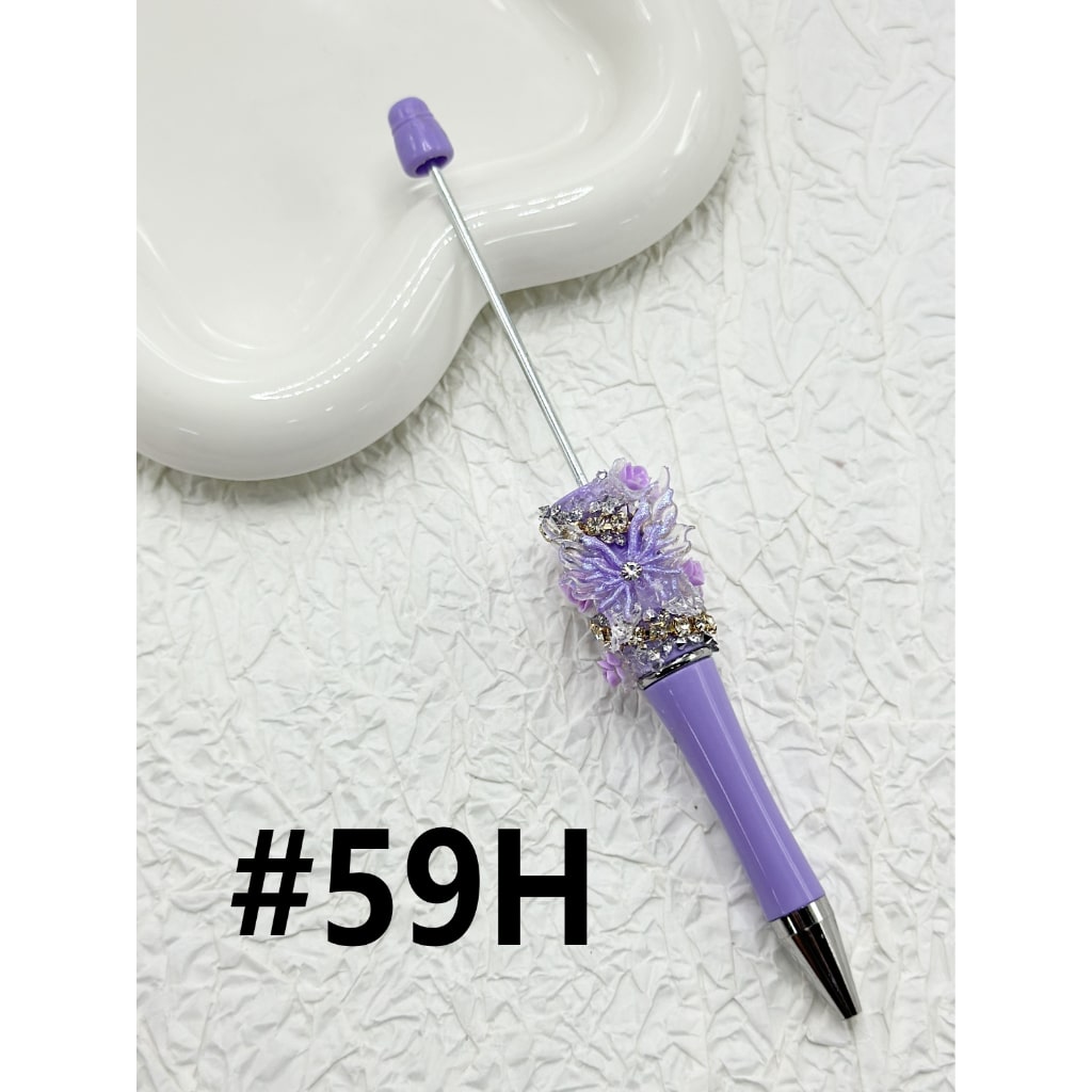 Shiny Butterflies Cute Flowers Clear Rhinestones Chains Solid Color Beadable Pens Clear Sugar