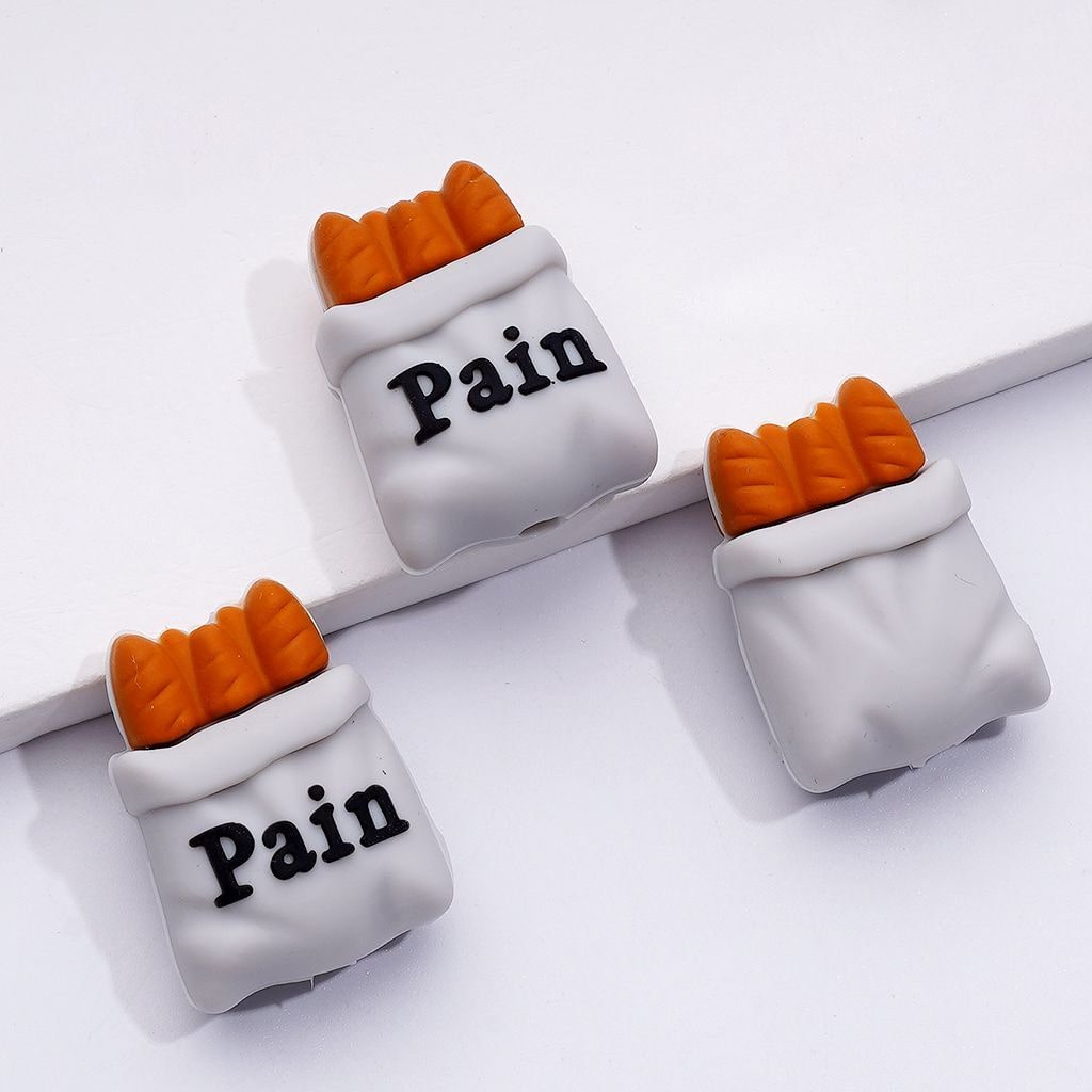 Realistic 3D Baguette Bread Silicone Focal Beads – Vivid and Eye-Catching Design