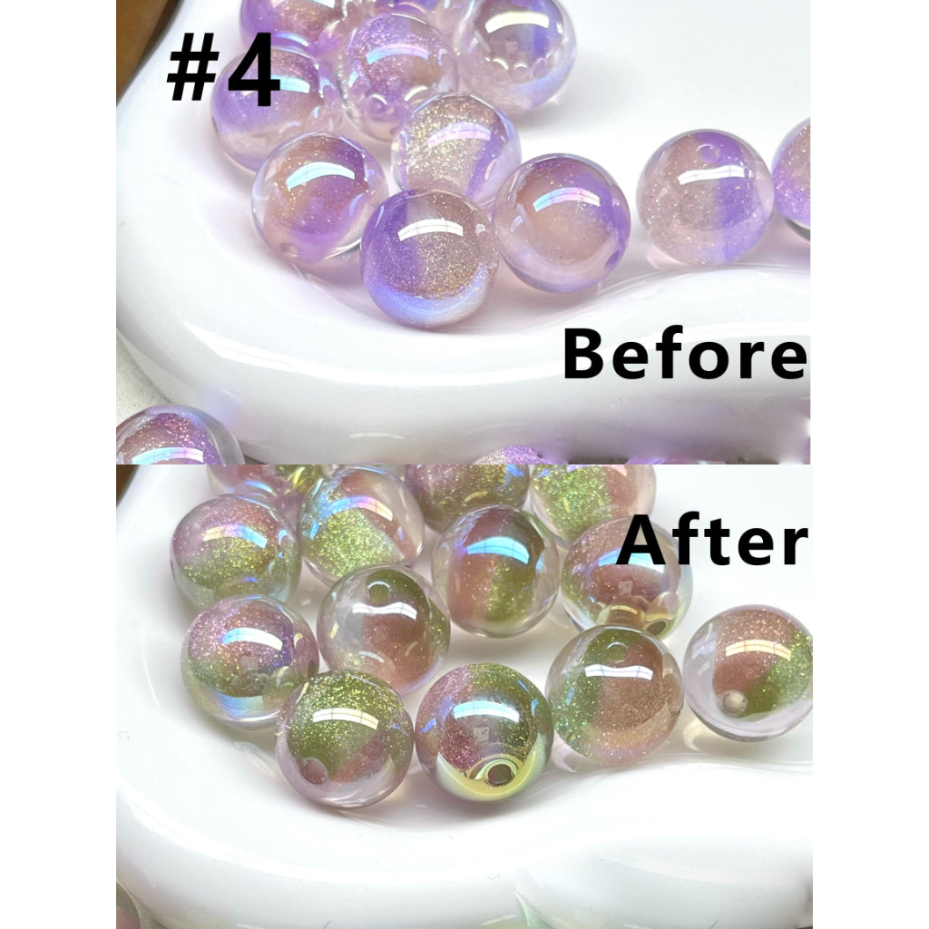Sparkling Color-Changing Round Acrylic Beads – Glossy Glitter Finish (16MM)