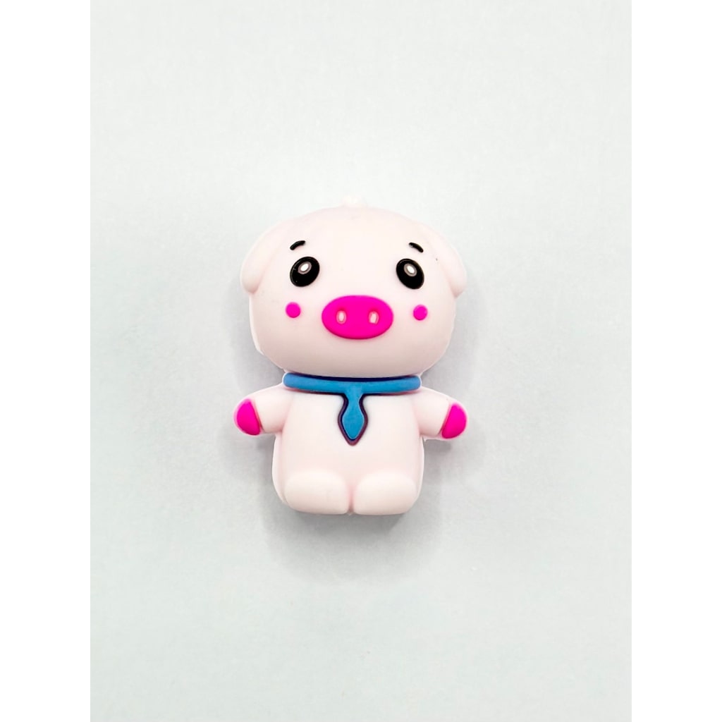 Pink 3D Cute Piglet Silicone Focal Beads
