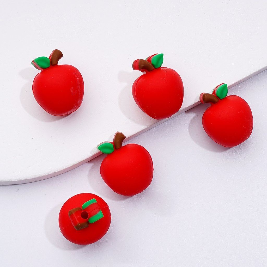 Colorful 3D Fruit Silicone Focal Beads Avocado, Pear, Grape & More