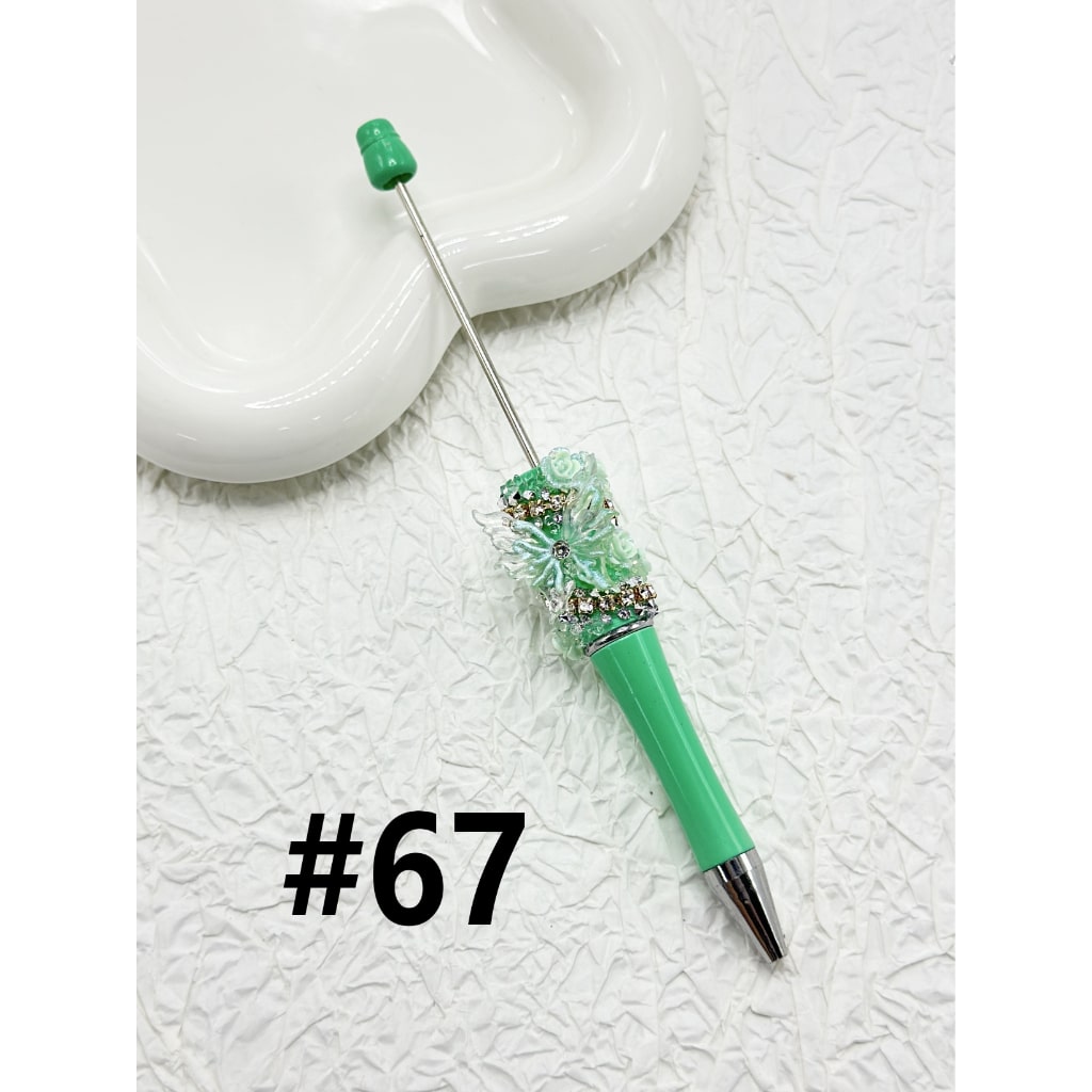 Shiny Butterflies Cute Flowers Clear Rhinestones Chains Solid Color Beadable Pens Clear Sugar