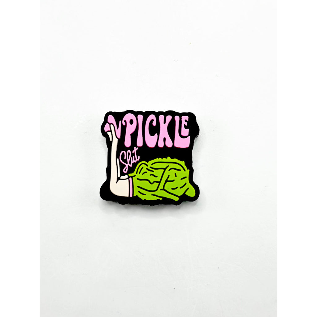 Pink High-Heeled Shoes Pickle Cucumber Silicone Focal Beads