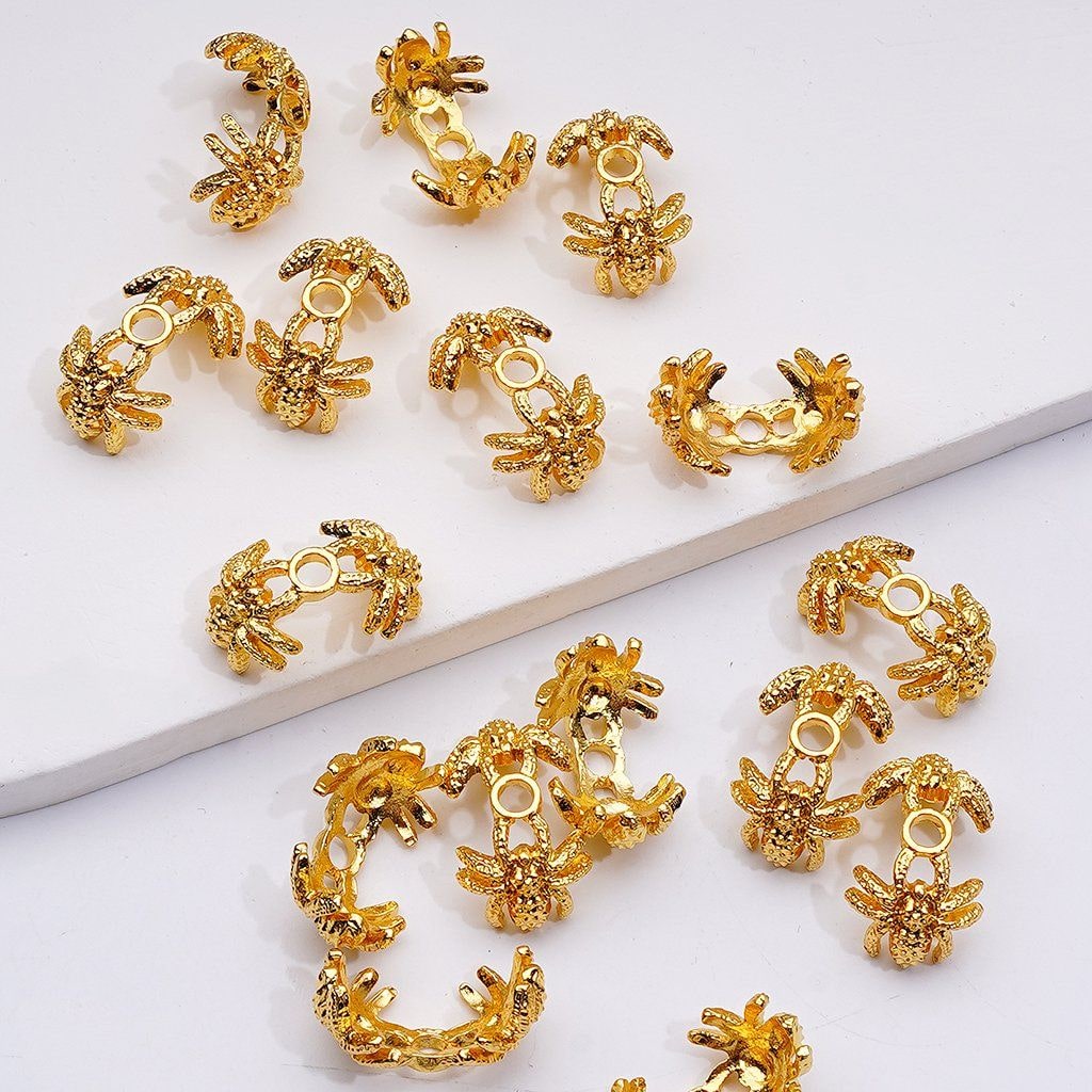 Halloween Spider Bead Cage Cap Fancy Mixed Metal Alloy Design (Fits 16MM)