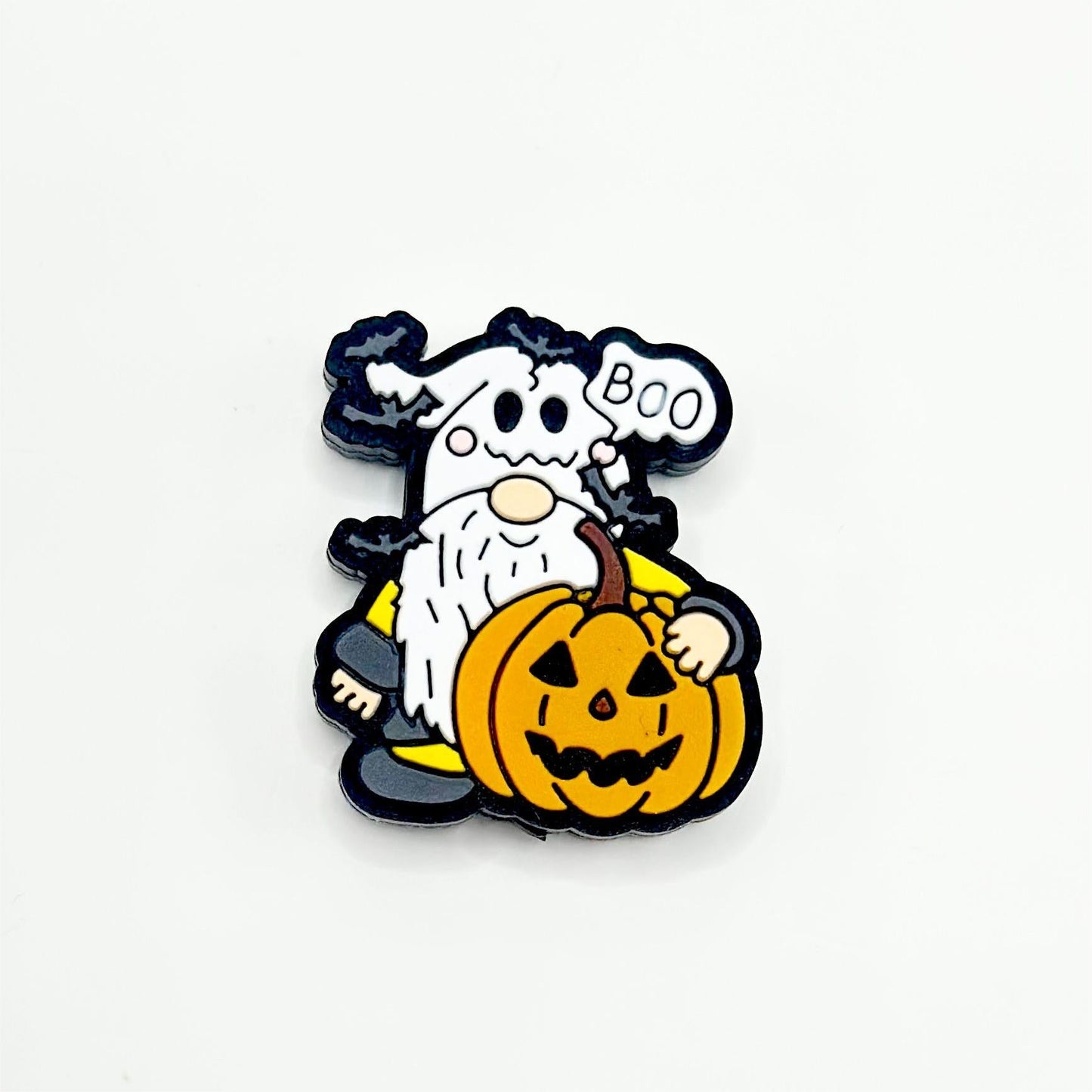 Halloween Silicone Focal Beads: vvBoo Cute Gnome Dwarf and Pumpkin