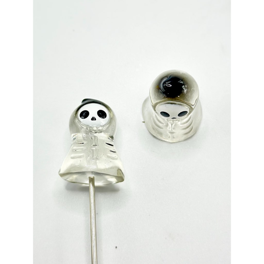 Crystal Ball Clear Ghost Cute Halloween Pen Toppers Beads, Around 10-13MM