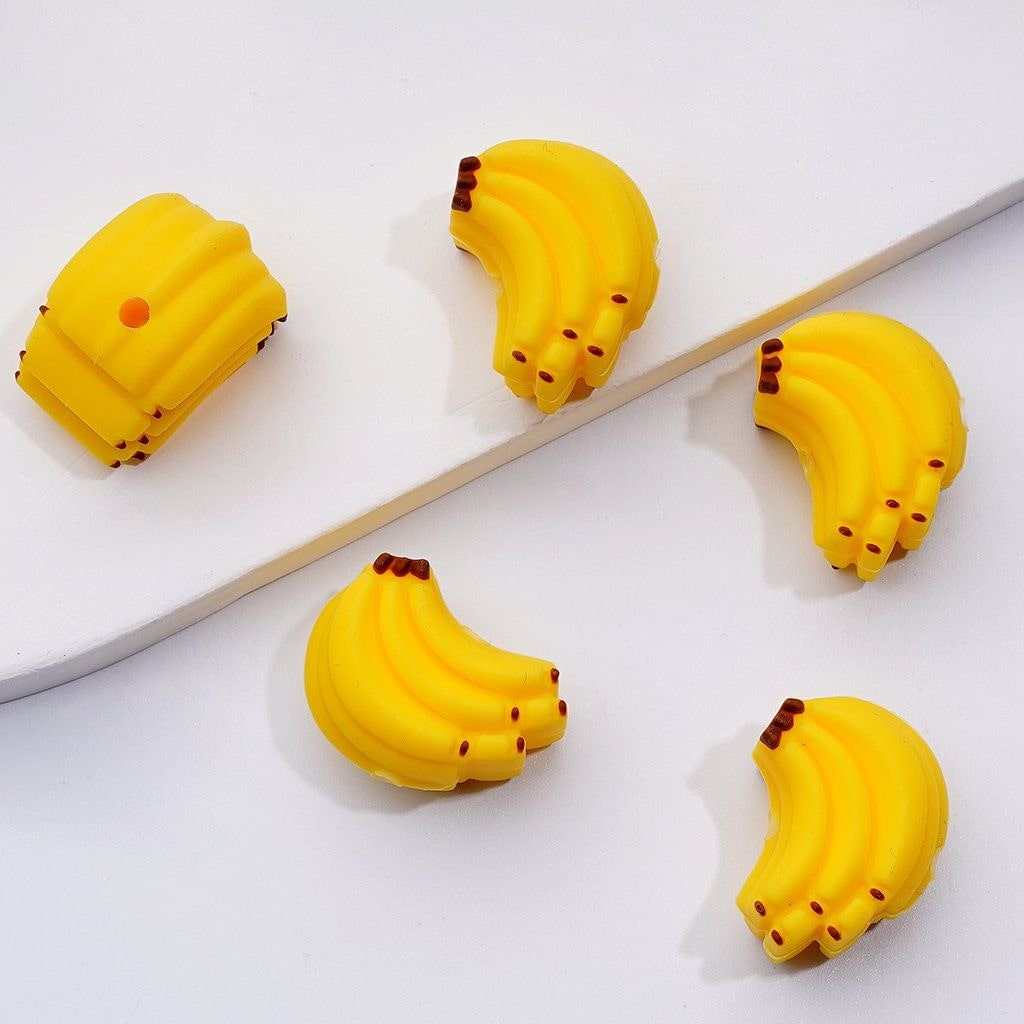 Colorful 3D Fruit Silicone Focal Beads Avocado, Pear, Grape & More