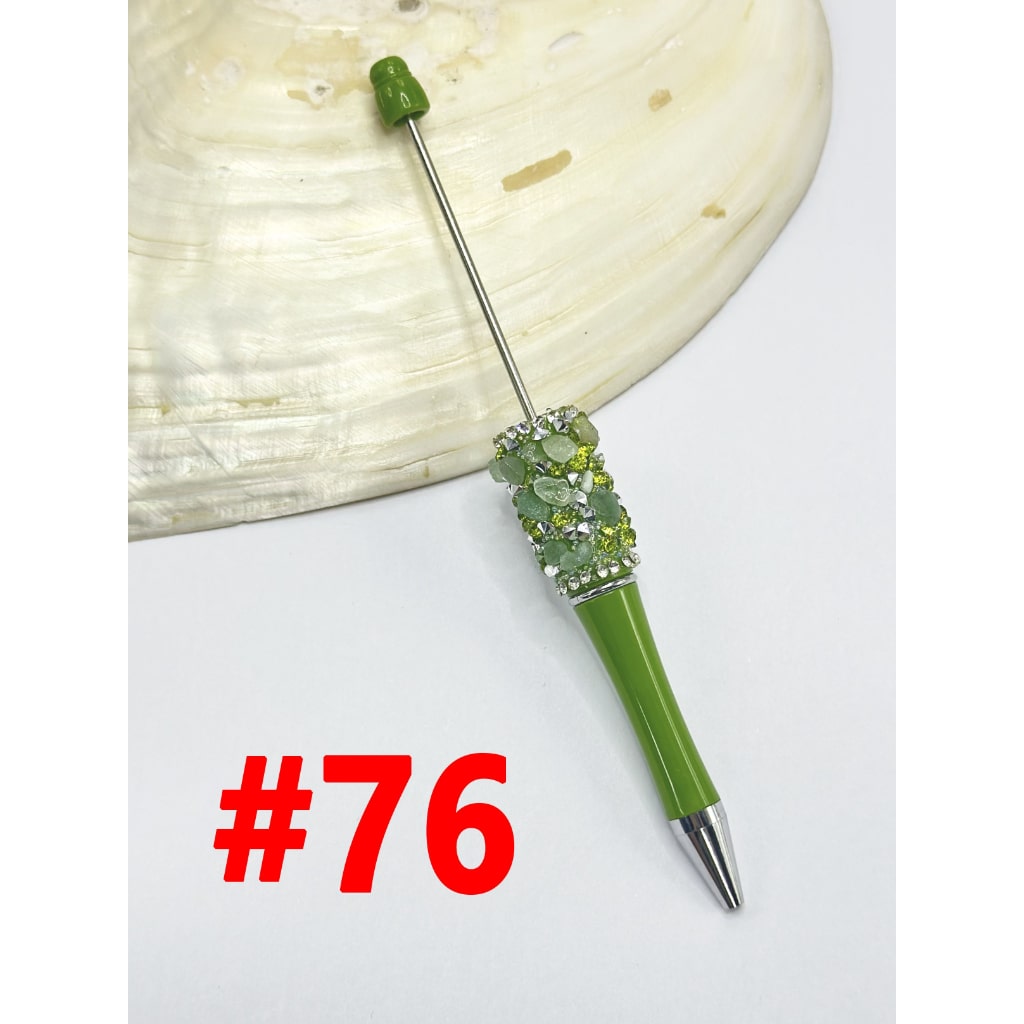 Cone Shape Rhinestones Beadable Pens with Small Pebbles Bubbbly Wraps in Solid Color