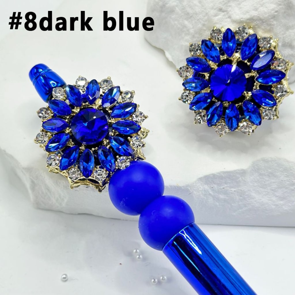 Bling Bling Exquisite Gold Alloy Sunflower with Shiny Multi-Color Rhinestones, Oval Pearls, and Clay Beads, Around 32MM
