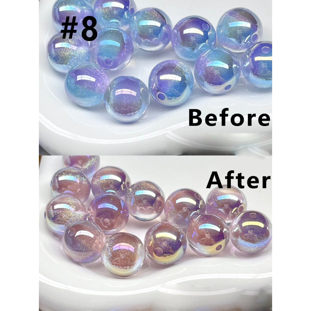 Sparkling Color-Changing Round Acrylic Beads – Glossy Glitter Finish (16MM)