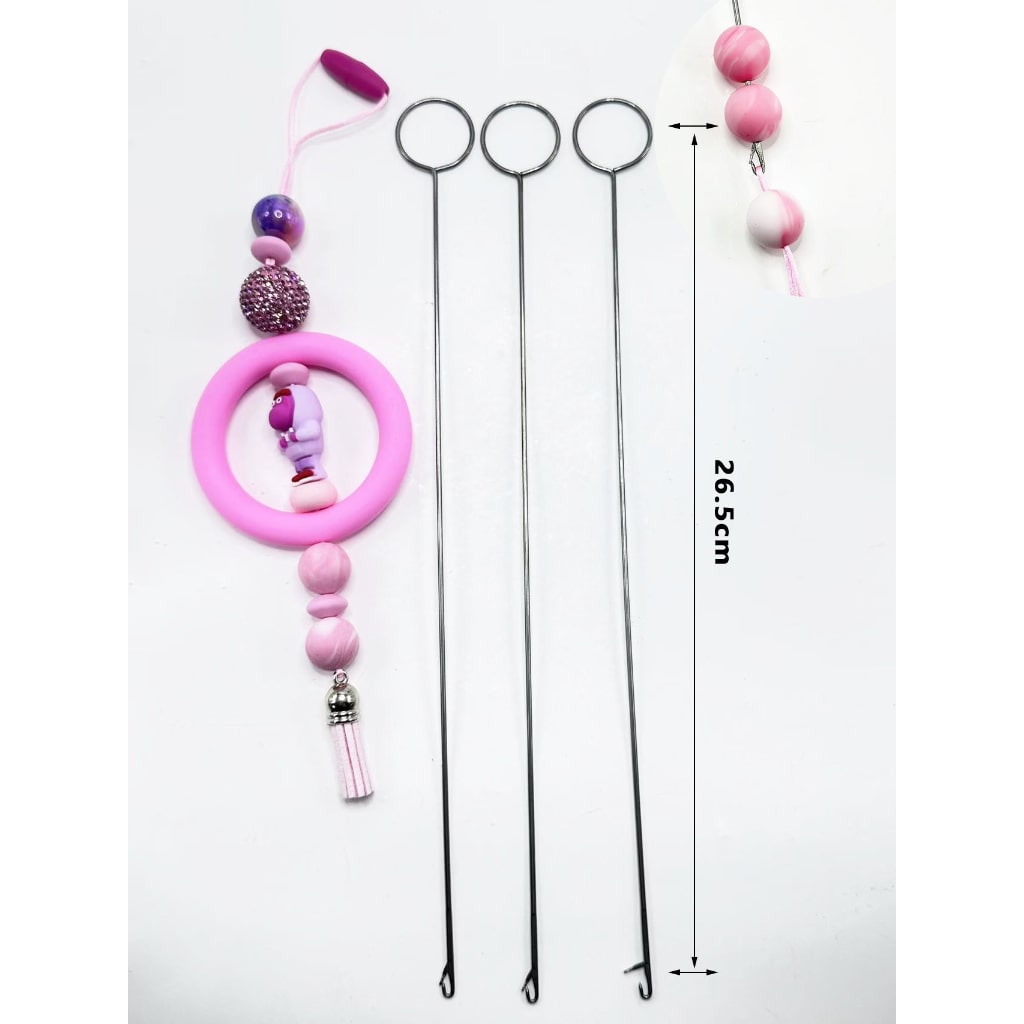 Threader Metal Sewing Loop Turner Hook Long Drawstring for Turning Fabric Tubes Straps Belts Strip for Home Sewing Tools, 26.5CM
