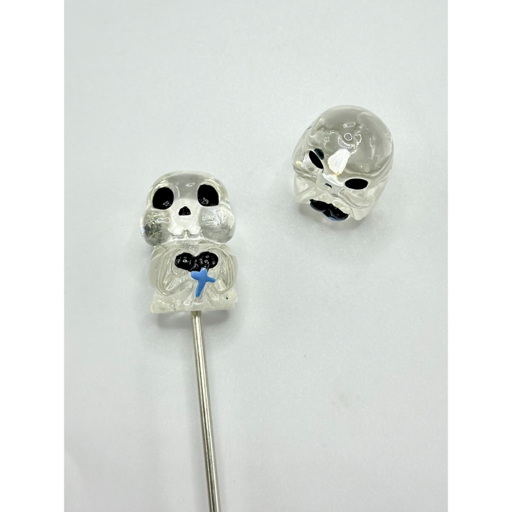 Crystal Ball Clear Ghost Cute Halloween Pen Toppers Beads, Around 10-13MM