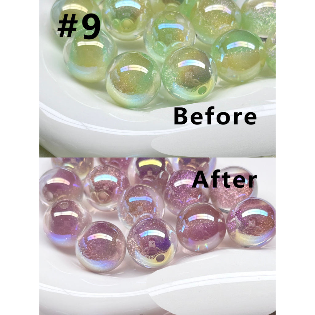 Sparkling Color-Changing Round Acrylic Beads – Glossy Glitter Finish (16MM)
