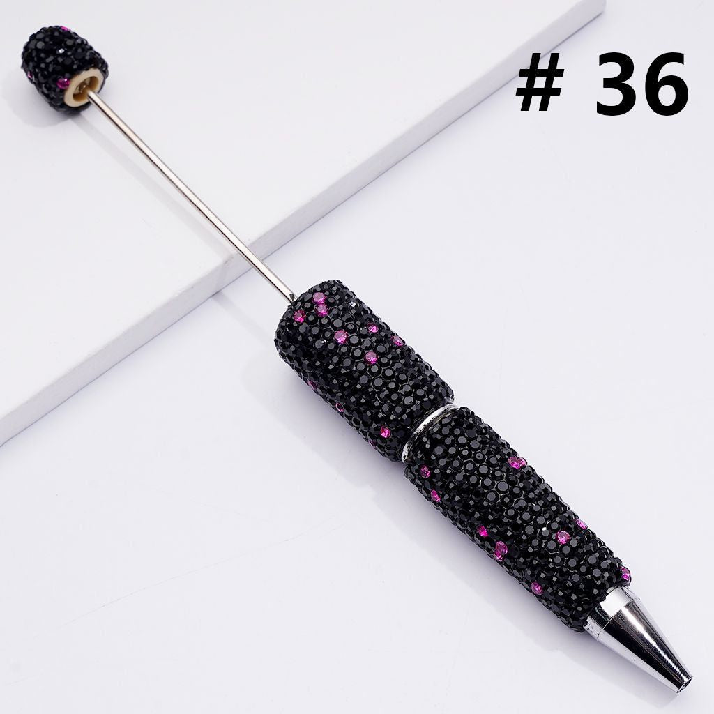 Covered the Entire Pen Halloween Beadable Clay Pens with Light Purple & Black Rhinestones