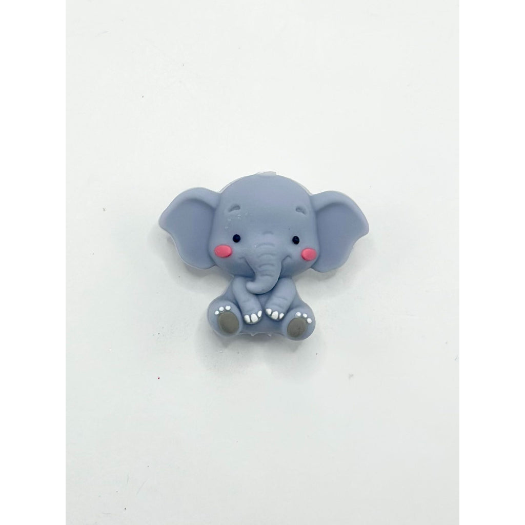 Cute Elephant 3D Little Silicone Focal Beads