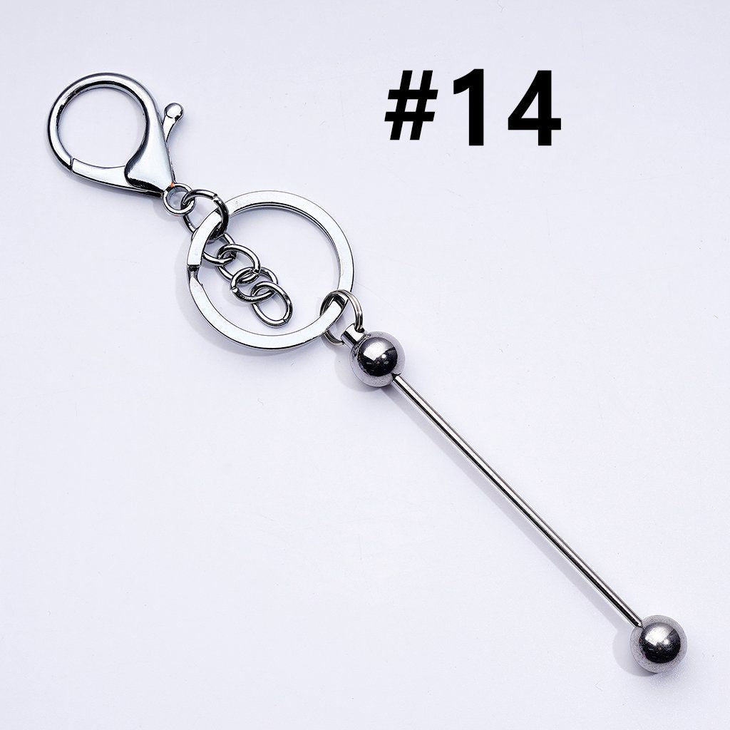 Bar and Lobster Clasp, with Clearance Sale for Beadable Metal Keychain Around 152MM Long (The Bottom Ball is Classic Round Ball Style)