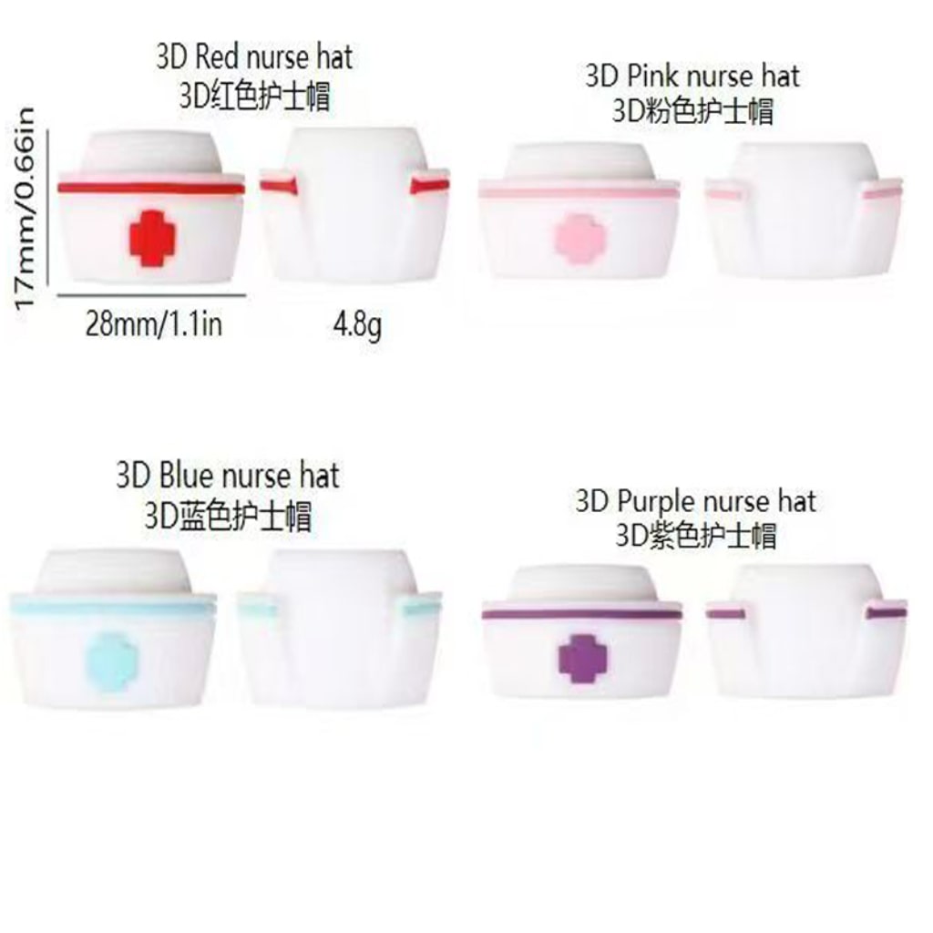 3D Cute Nurse Hats Silicone Focal Beads