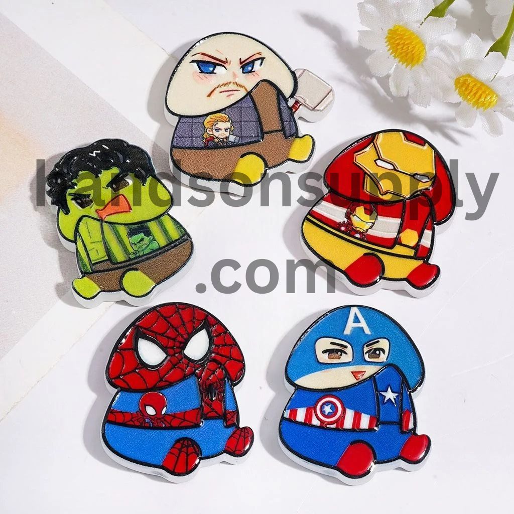 Dynamic Strong Hero Character Series in Man-Themed Designs Acrylic Beads, Random Mix