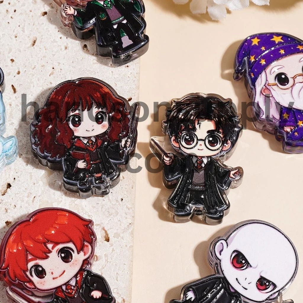 Magical Wizard Boy Character Series Semi-Clear Acrylic Beads, Multicolor Random Mix