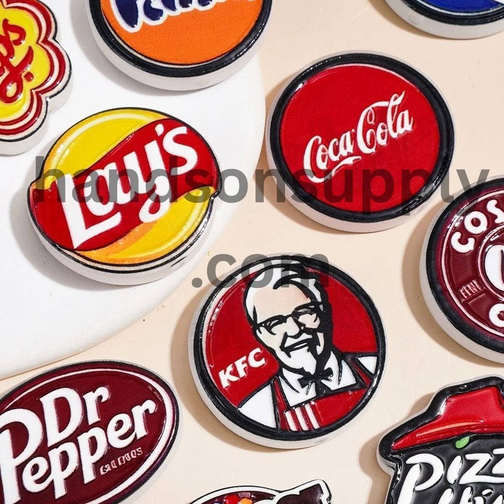 Snack Time Candy, Chips, Soda & Snack Designs Fast Food Acrylic Beads, Assorted Shapes, Random Mix
