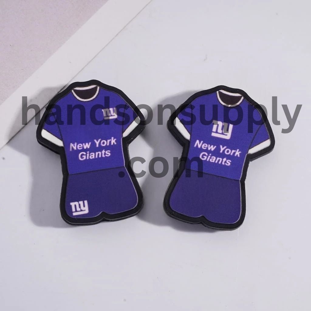 NY Football Set Jersey Silicone Focal Beads