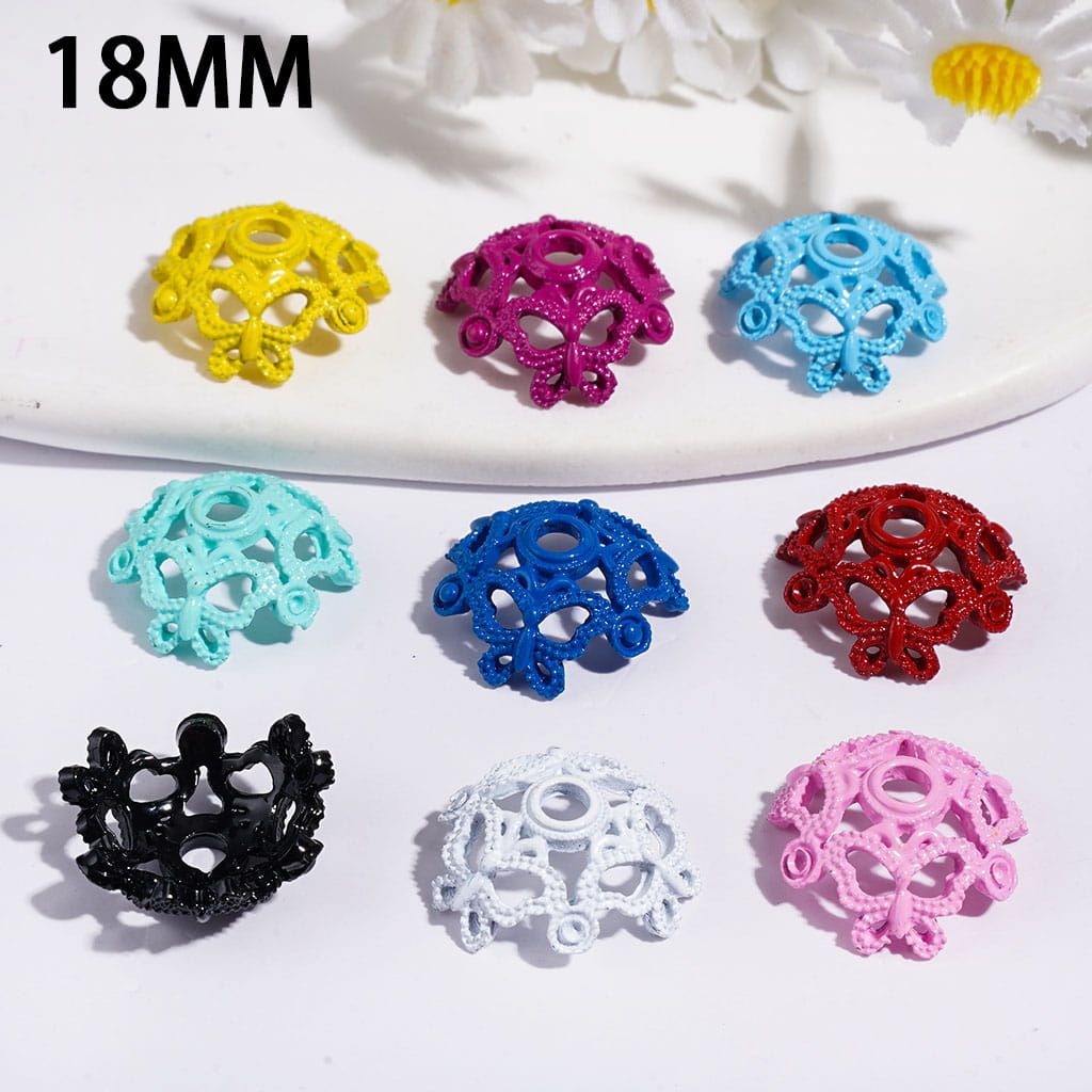 Alloy Bead Cages Butterfly, Bead Cap, 18MM Multi-Color Random Mix (They Fit 16MM Beads)