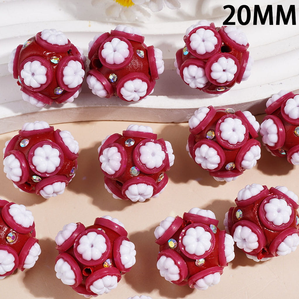 20MM - Clay Beads with Plump Mangosteen and AB Rhinestones
