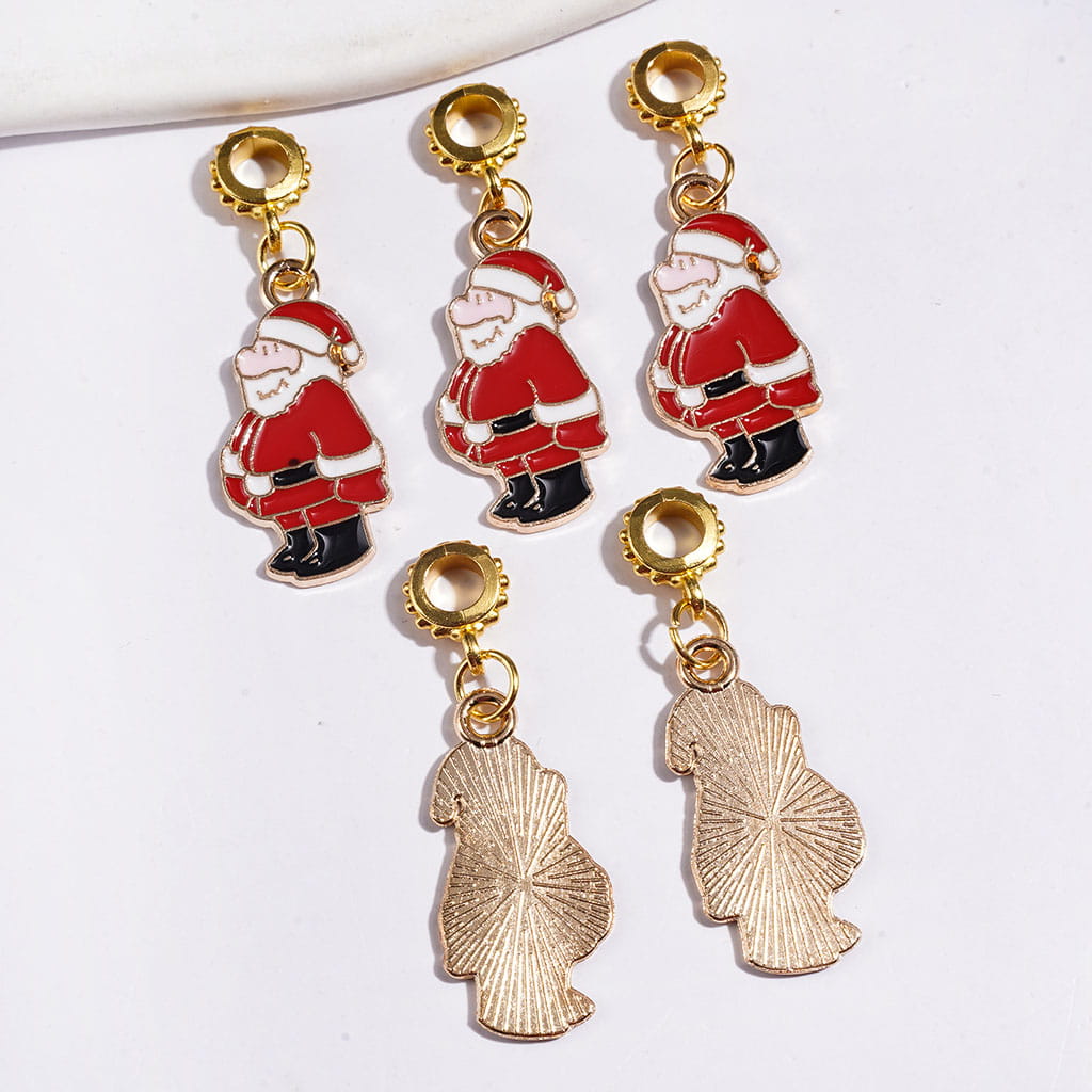 Charm Pendants with Santa Claus Gold, Alloy Bail Beads for DIY Jewelry Accessories