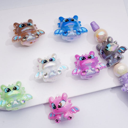 Shiny UV Coated Halloween Bat Cute Acrylic Beads, 38×30MM, Random Mix