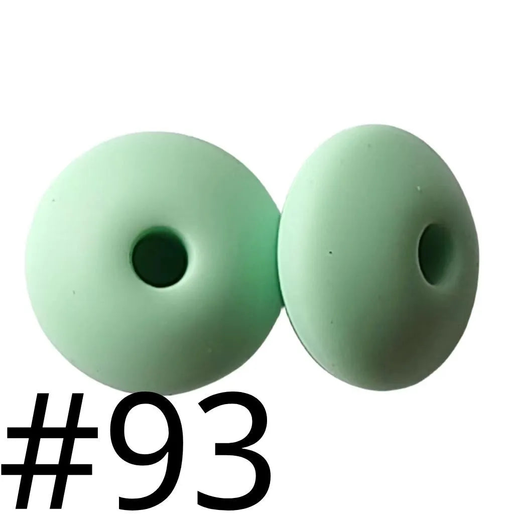 Lentil Silicone Beads Spacers Saucers 12mm