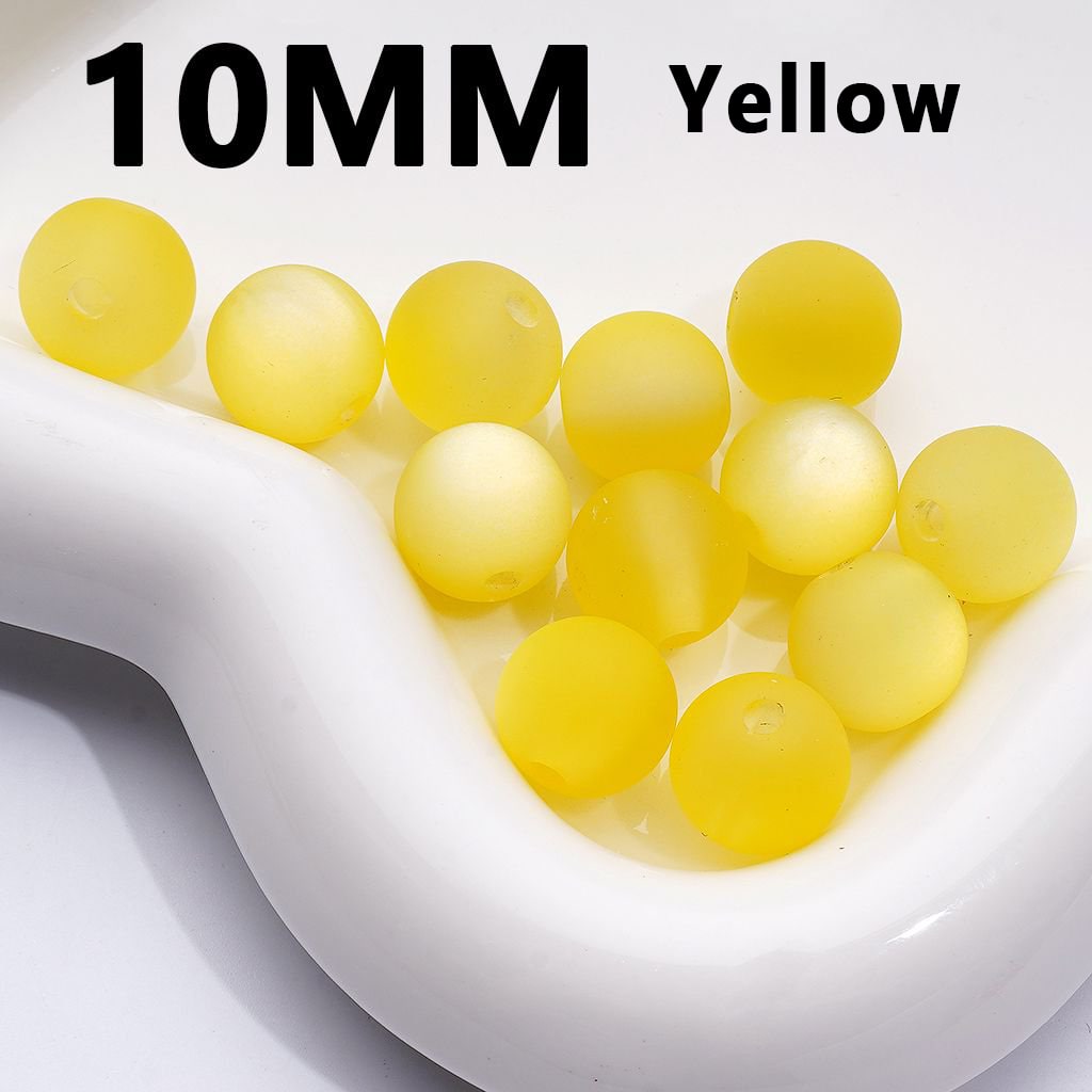 Frosted Matte Multi-Color Cat Eye Effect, Round Acrylic Waist Beads for Jewelry Making 10MM