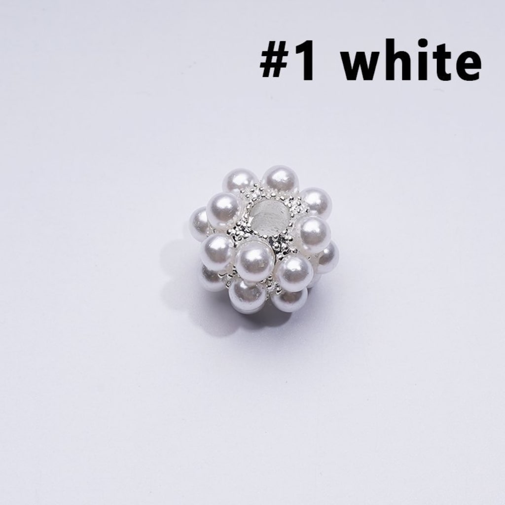 Pearl-like decorative item on a white background with '#1 white' text.

