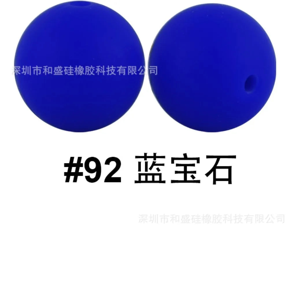 Solid Colored Silicone Beads 15 mm