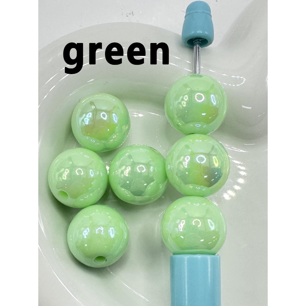 Glow in the Dark Luminous Candy Color Pastel Color Acrylic Beads with UV Plating, 16mm, Random Mix Color, YT