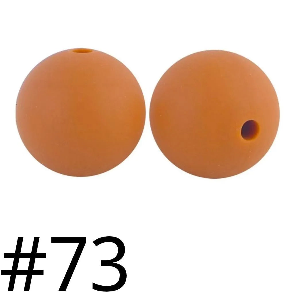 Silicone Beads, Solid Colors, 15 mm