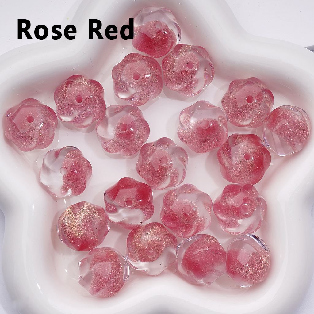 Radiant Multi-Color Swirl Acrylic Beads with Shiny Gold Glitter & Sugar Core, Around 20MM